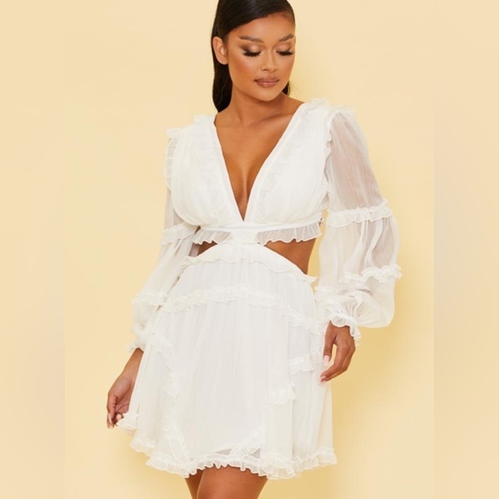 Love Me Ivory Romantic Ruffle Midi Dress